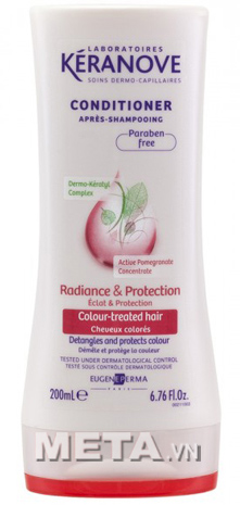 Dầu xả cho tóc nhuộm Radiance & Protection Kéranove 200ml được nhập khẩu từ Pháp.