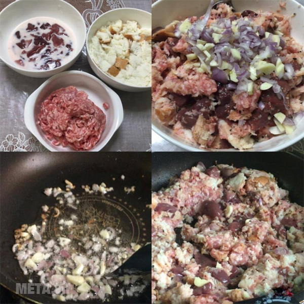 Cho nguyên liệu vào xào cho tới khi chín tới