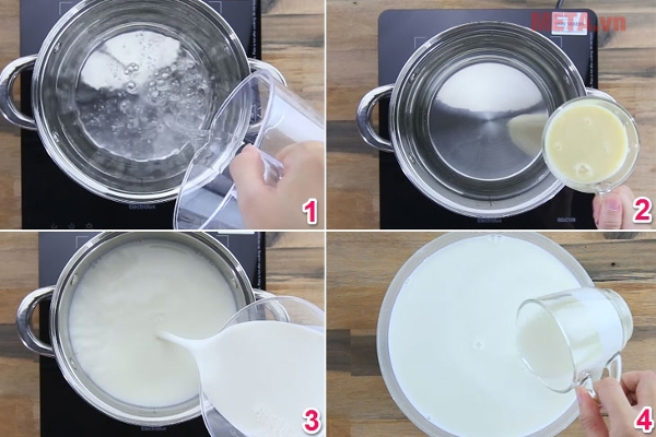 Các nước để bạn làm phần sữa chua cho món sữa chua trái cây