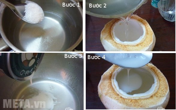 Làm món thạch dừa rau câu rất đơn giản chỉ với 4 bước