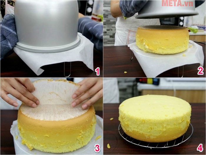 Lớp bánh bông lan được nướng bánh nồi cơm điện sẽ ngon không kém với nướng với lò nướng