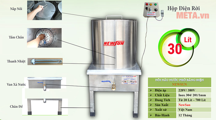 Nồi trần bánh phở 30 lít Nồi trần bánh phở 30 lít