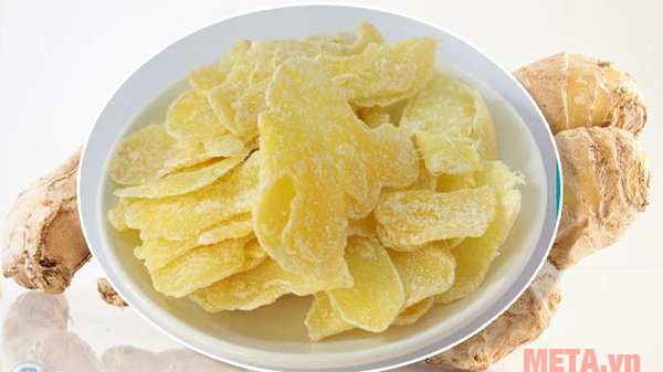 Món mứt gừng lát đã hoàn thành