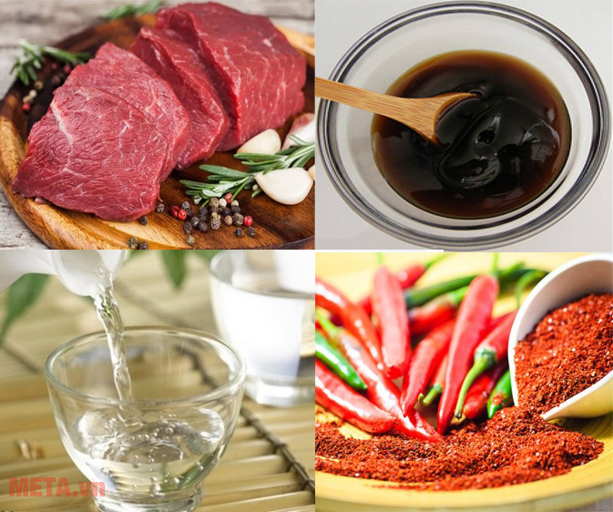 Nguyên liệu chế biến món thịt bò khô 