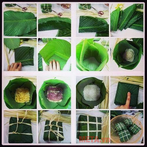 Gói bánh chưng theo cách truyền thống giúp bánh chưng ngon và đẹp mắt hơn Gói bánh chưng theo cách truyền thống giúp bánh chưng ngon và đẹp mắt hơn