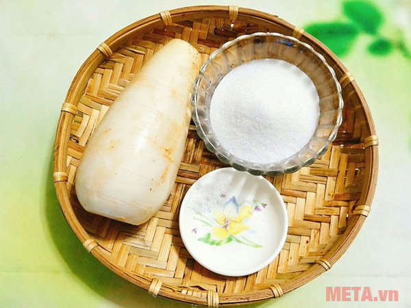 Các nguyên liệu cần chuẩn bị cho món mứt củ cải dẻo