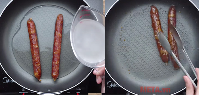 Hình ảnh chiên lạp xưởng với giấm gạo. Hình ảnh chiên lạp xưởng với giấm gạo.