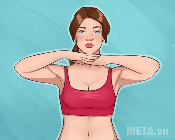 Để 2 tay dưới cằm Để 2 tay dưới cằm