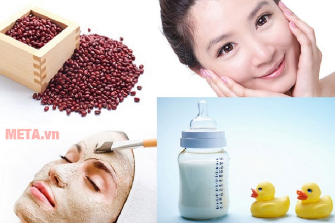 Mặt nạ sữa mẹ và bột đậu đỏ