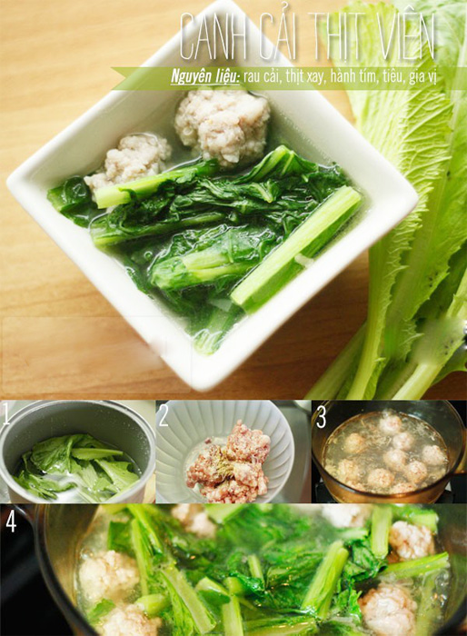 canh cải thịt