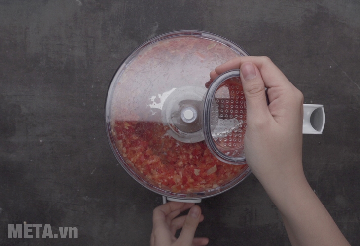 Xay tỏi ớt nhuyễn mịn