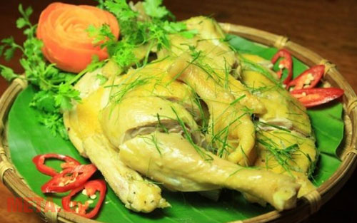 Gà hấp muối sả Gà hấp muối sả