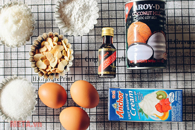 Nguyên liệu làm món kem dừa