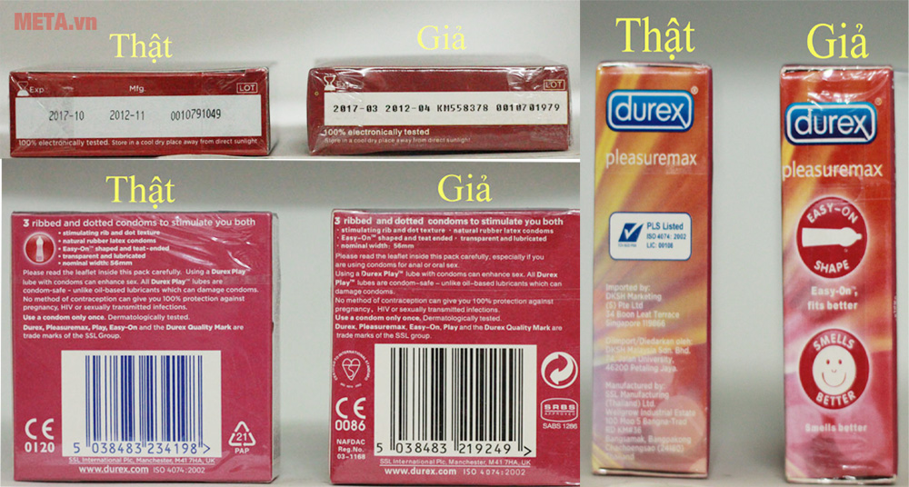 Cách phân biệt bao cao su thật và bao cao su giả Bao bì sản phẩm