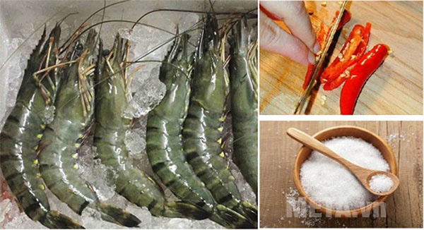 Nguyên liệu làm tôm nướng muối ớt Nguyên liệu làm tôm nướng muối ớt