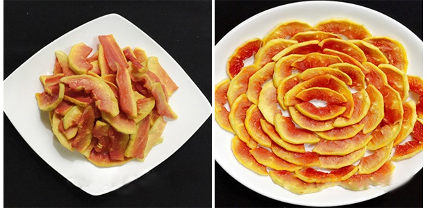 Thành phẩm làm đĩa mứt đu đủ thơm ngon Thành phẩm làm đĩa mứt đu đủ thơm ngon