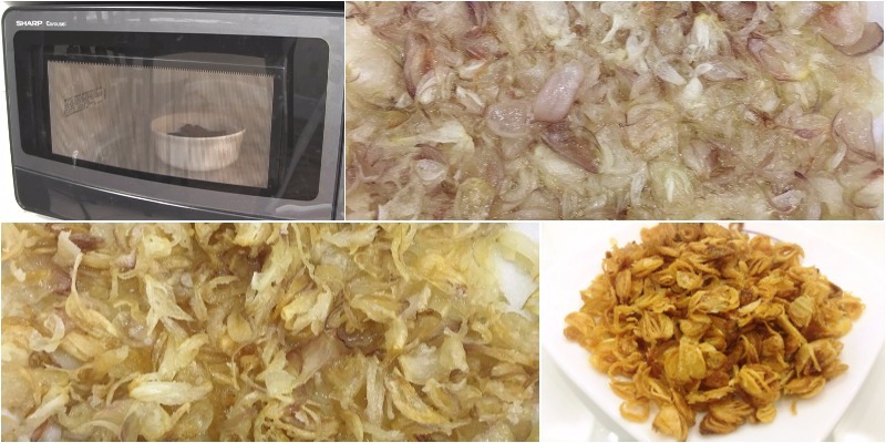 Các bước làm hành phi với lò vi sóng