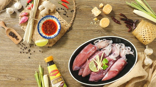 Nướng mực Nướng mực