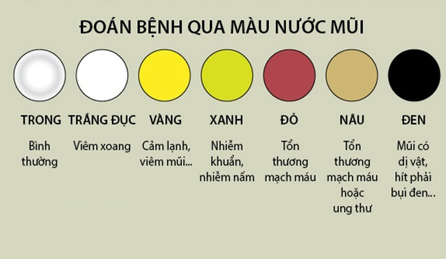 Màu nước mũi tiết lộ điều gì? Màu nước mũi tiết lộ điều gì?
