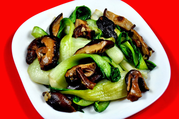 Cải chíp xào nấm hương