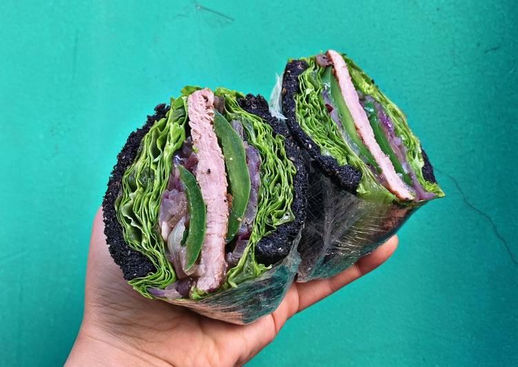 Sandwich bánh mì than tre cho người ăn kiêng Sandwich bánh mì than tre cho người ăn kiêng