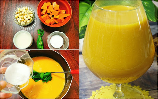 cách làm sữa bí đỏ hạt sen cho bé tăng cân