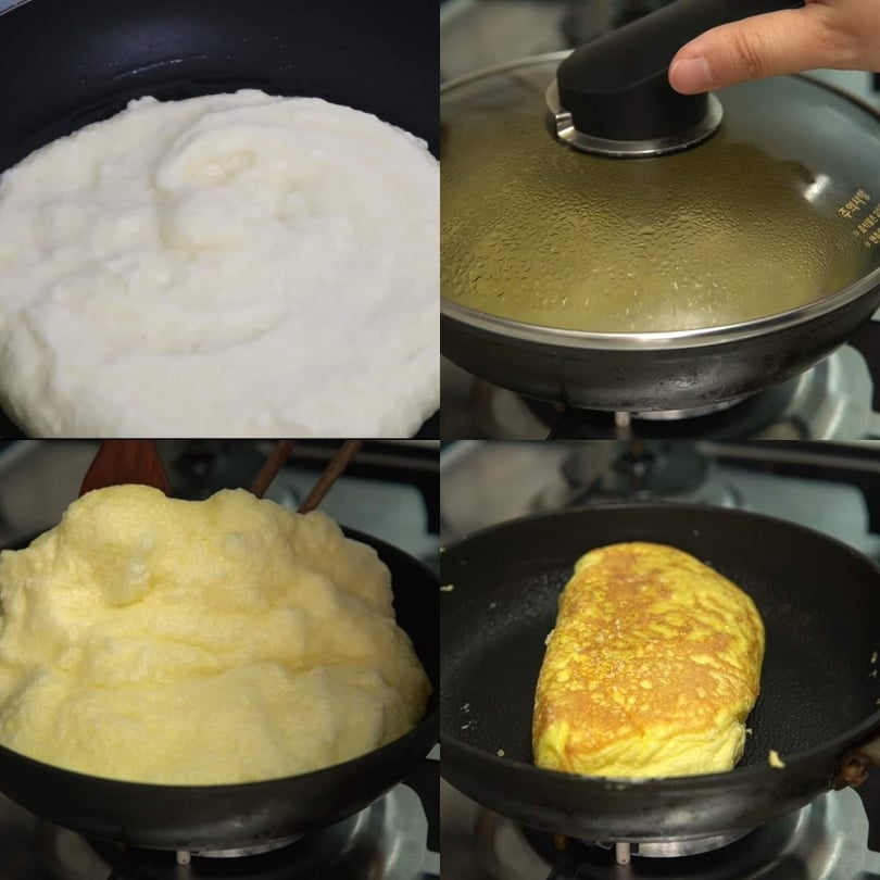 Bước 4: Chiên trứng