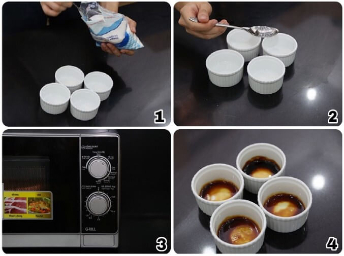 Thắng nước caramen bằng lò vi sóng