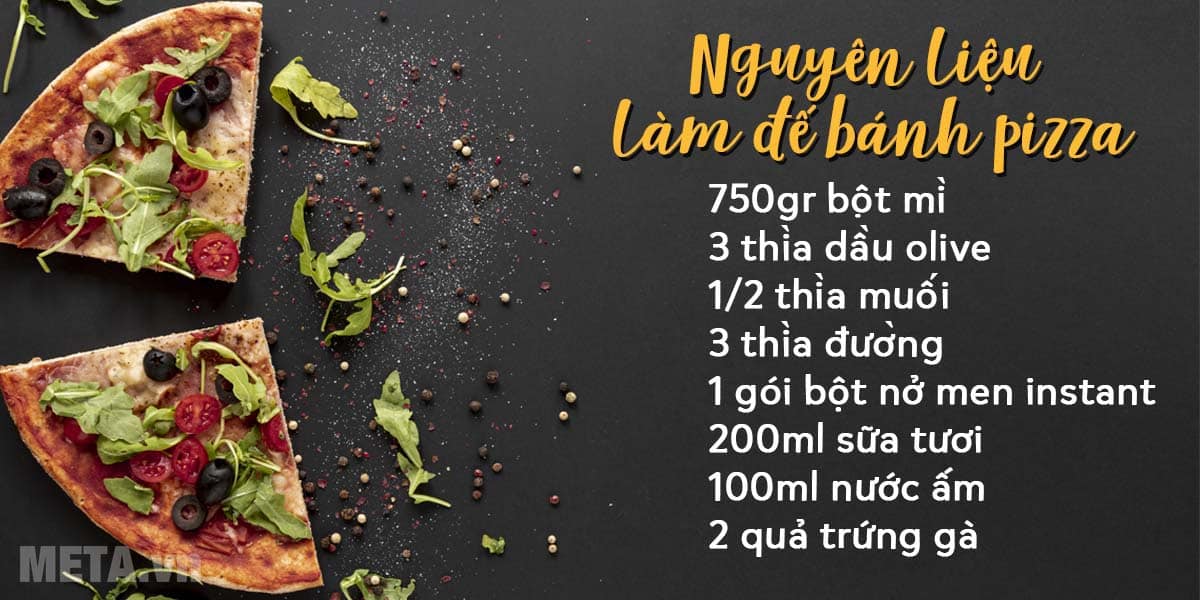 Nguyên liệu làm đế bánh pizza bò dứa