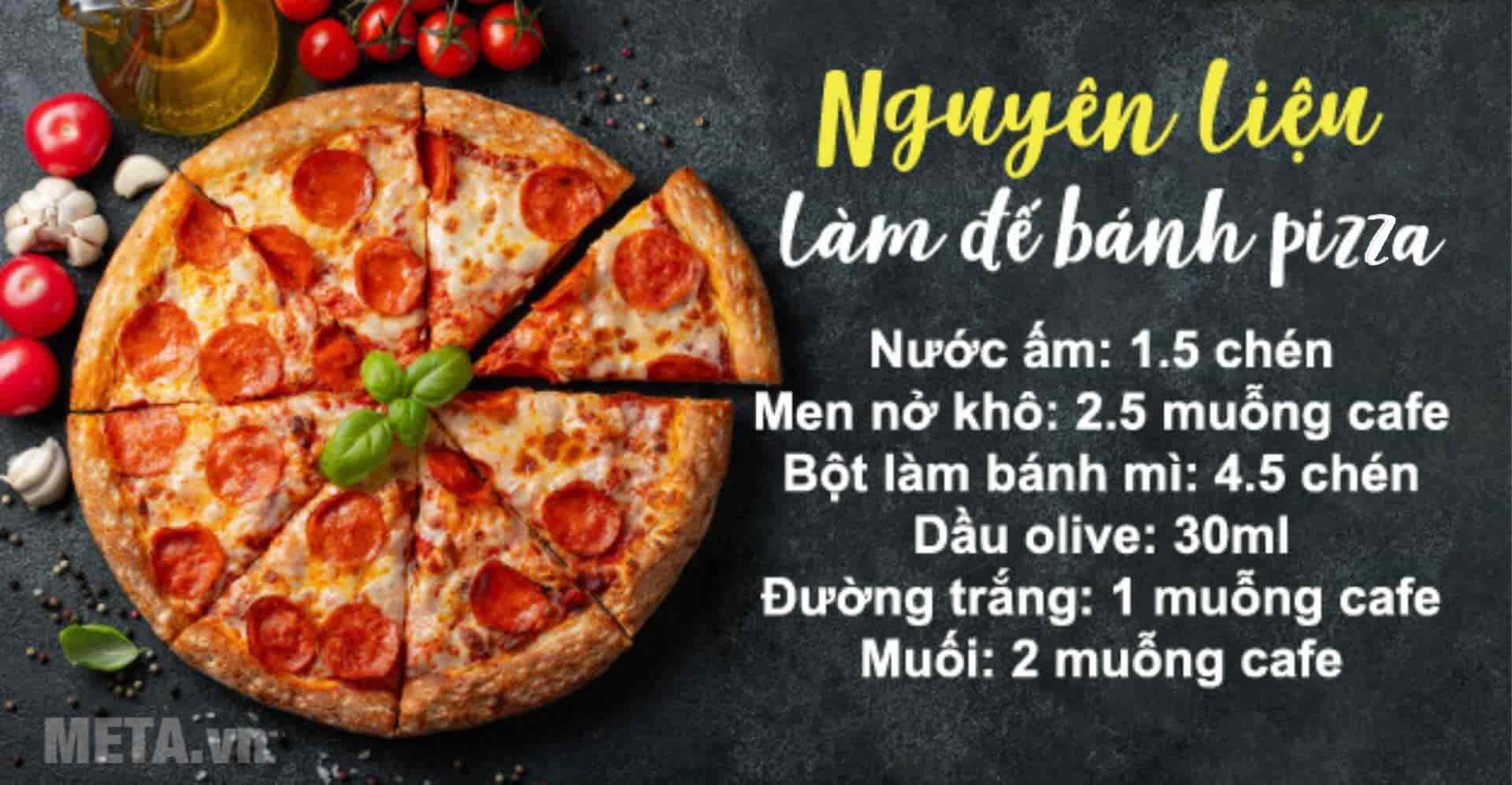 Nguyên liệu làm đế bánh pizza phô mai Nguyên liệu làm đế bánh pizza phô mai