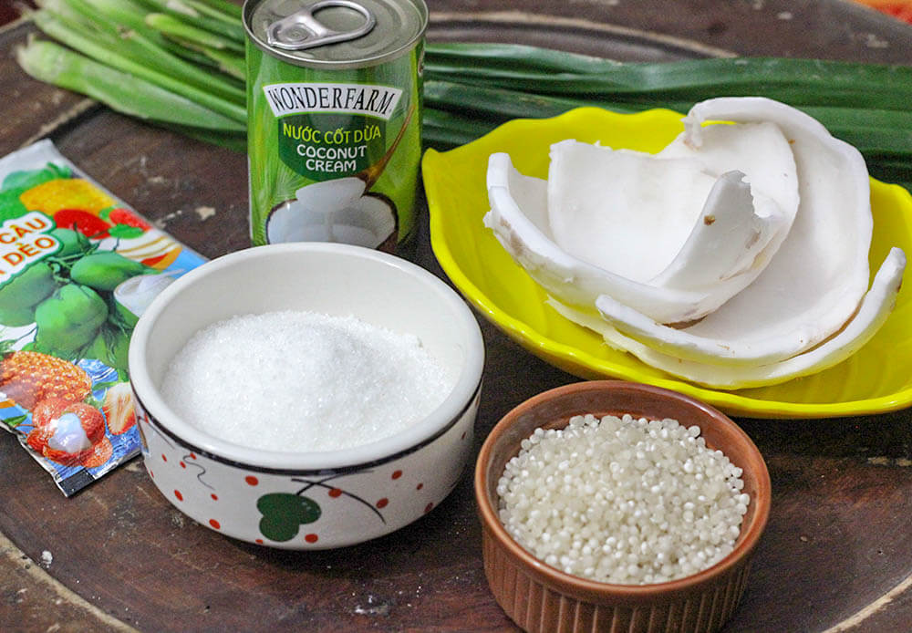 Nguyên liệu làm dừa dầm