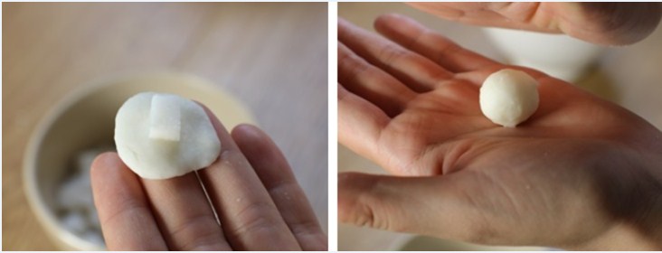 Công đoạn nặn và thêm nhân trân châu dừa