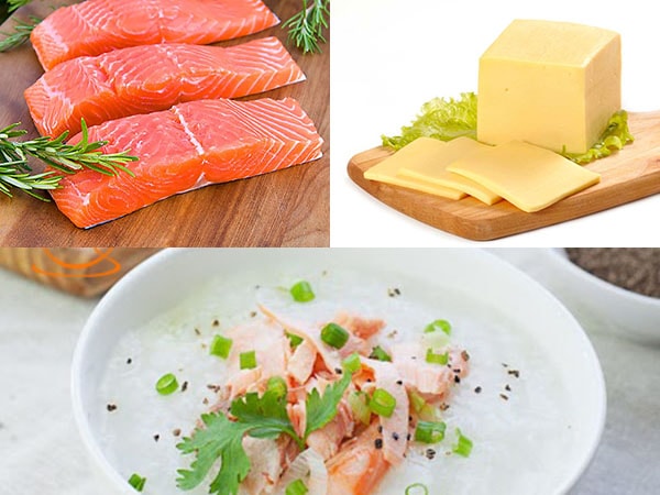 Nấu cháo cá hồi phô mai