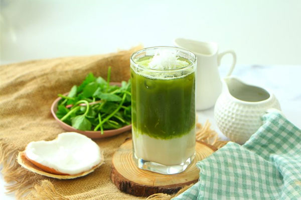 Thành phẩm thức uống rau má sữa dừa