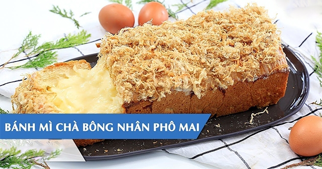 Cách làm bánh mì chà bông nhân phô mai