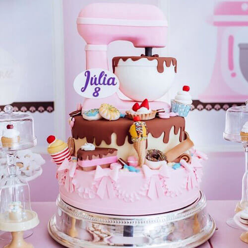 Bánh kem hình máy trộn bột cho những cô bé thích nấu nướng