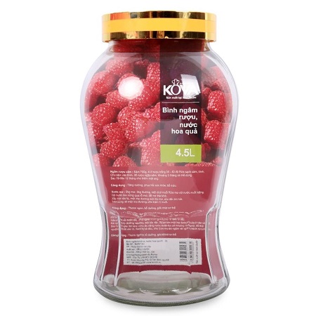 Bình ngâm rượu, nước hoa quả Kova 4,5 lít BNR4.5