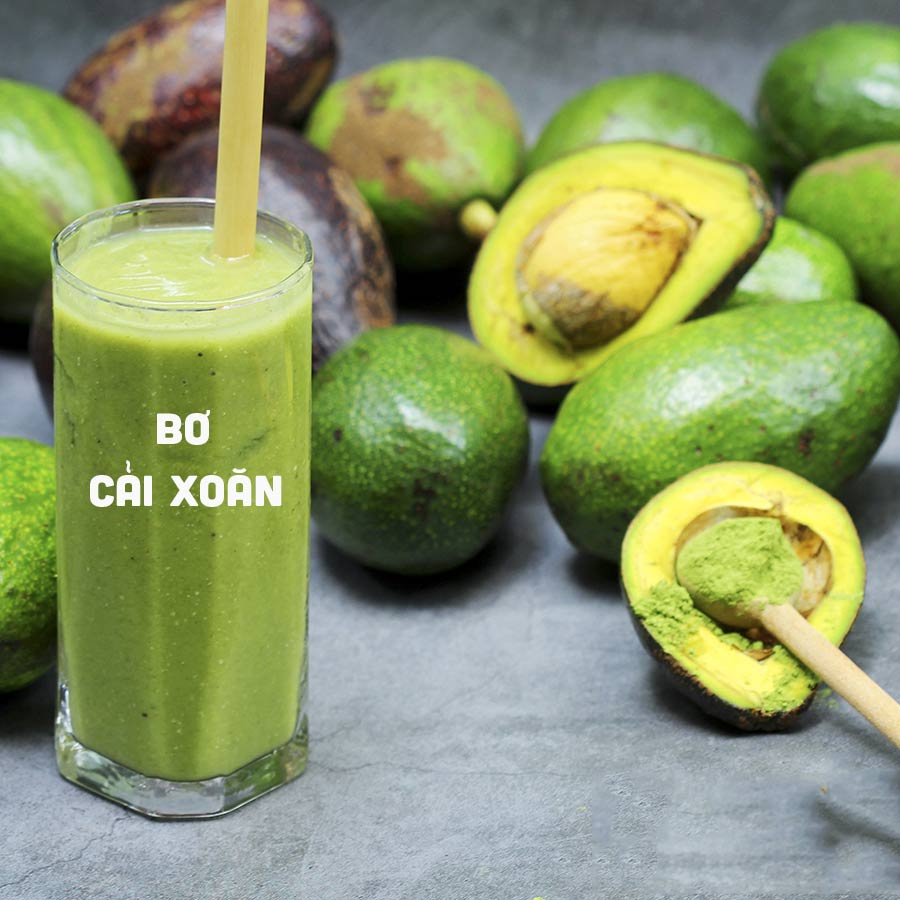 Nước ép cải xoăn kale, bơ