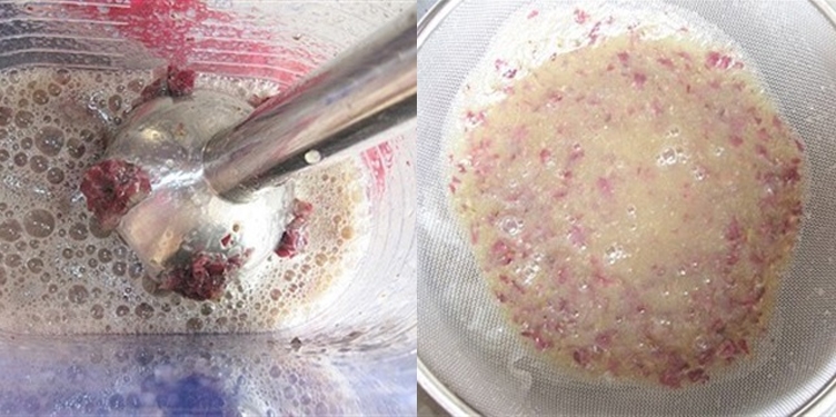 dùng máy ép hoặc máy xay sinh tố