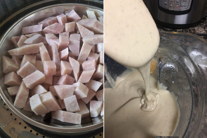 Sơ chế nguyên liệu làm bánh da lợn khoai môn