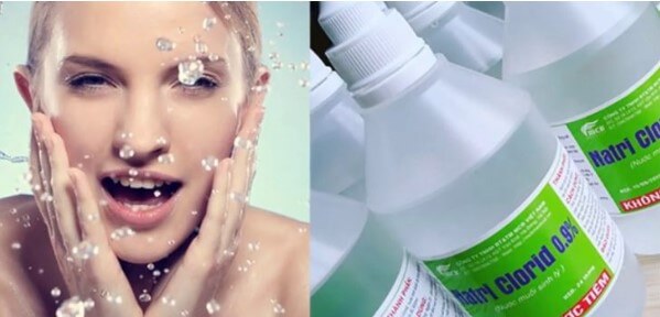 Rửa mặt bằng nước muối sinh lý giúp làm sạch da Rửa mặt bằng nước muối sinh lý giúp làm sạch da