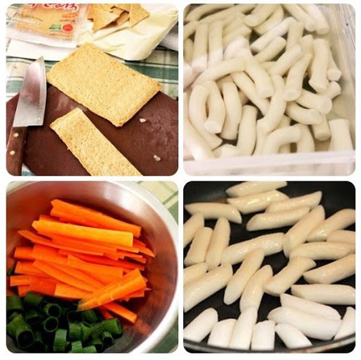 Sơ chế nguyên liệu làm tokbokki