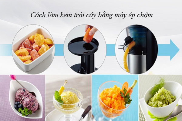 Cách làm kem bằng máy ép chậm