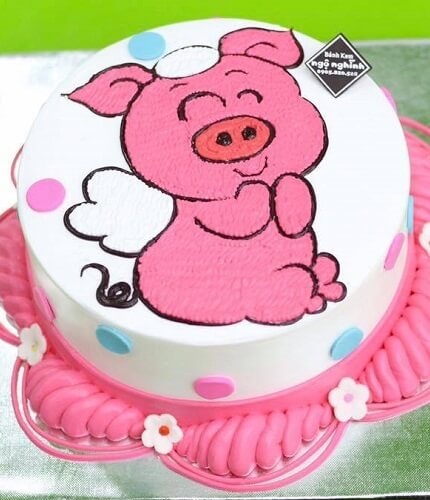 Bánh kem hình con heo ngộ nghĩnh