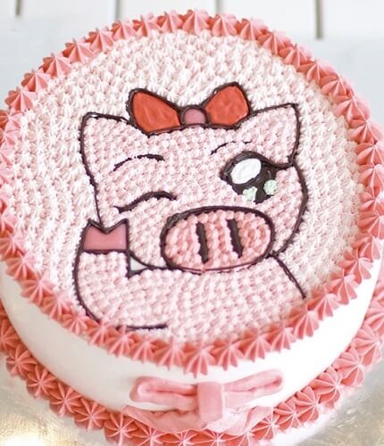 Bánh kem hình con heo ngộ nghĩnh