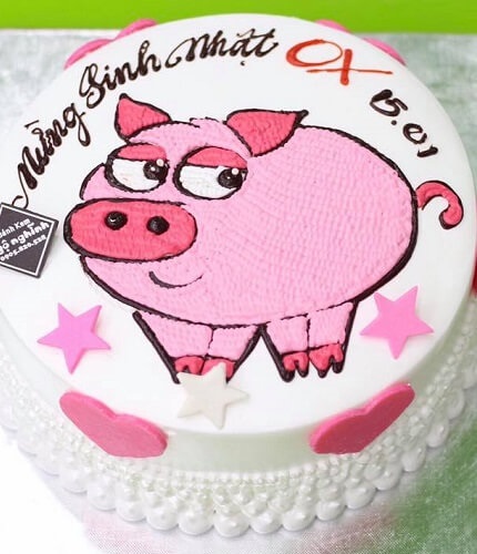 Bánh kem hình con heo ngộ nghĩnh