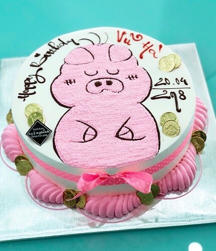 Bánh kem hình con heo ngộ nghĩnh