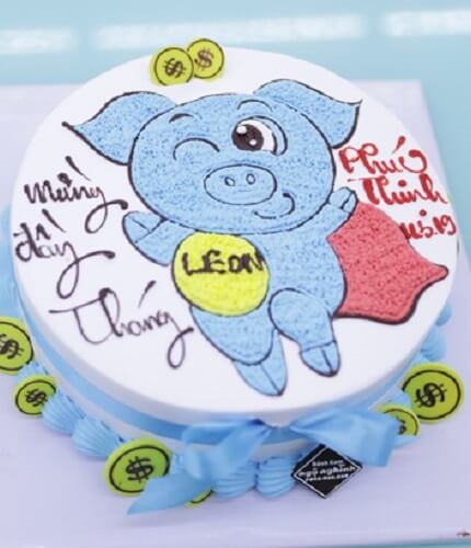 Bánh kem hình con heo ngộ nghĩnh