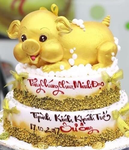 Bánh kem hình con heo ngộ nghĩnh