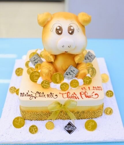 Bánh kem hình con heo ngộ nghĩnh